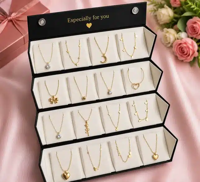 LuxeCharm Gold-Plated Pendant Necklace Collection Set